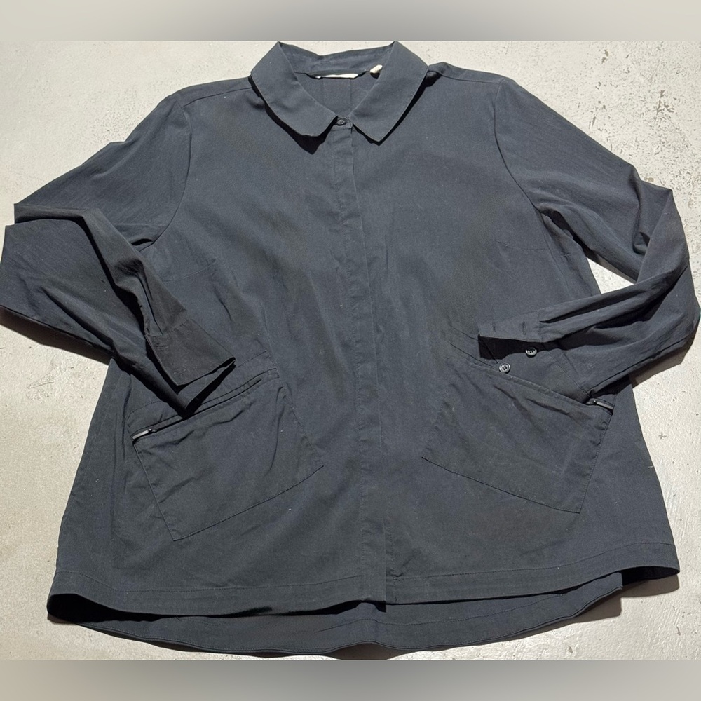 Soft Surroundings Charcoal Button Down Shirt